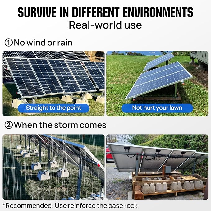 ECO-WORTHY Solar Ground Mount Adjustable Solar Panel Mounting Brackets System for 5pcs 400W/6pcs