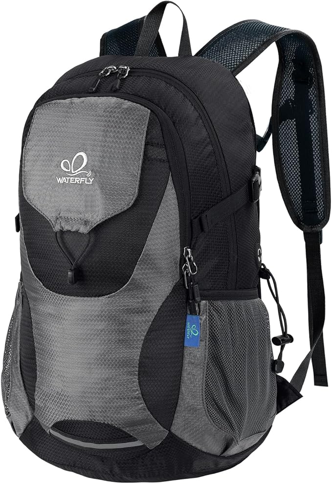 WATERFLY Lightweight Packable Hiking Backpack: 30L Foldable Travel Daypack Ultralight Camping Day