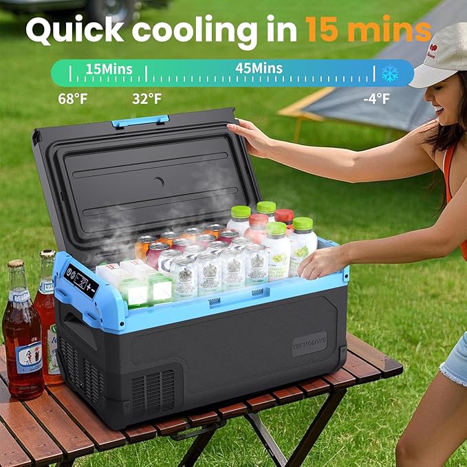 30L Car Refrigerator Freezer, 32QT Single Zone Portable Fridge with Blow Expansion Evaporator