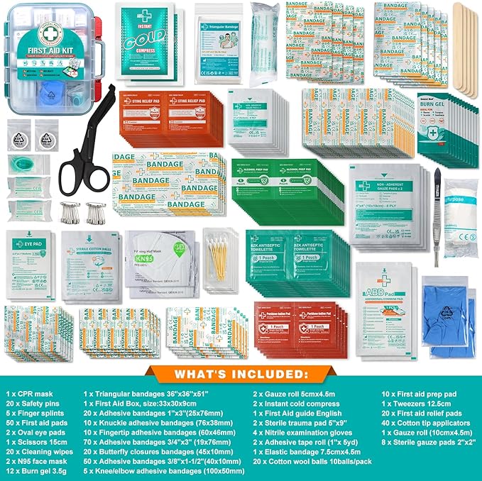 General Medi 420 Pieces Professional First Aid Kit - HardCase First Aid Box - Contains Premium
