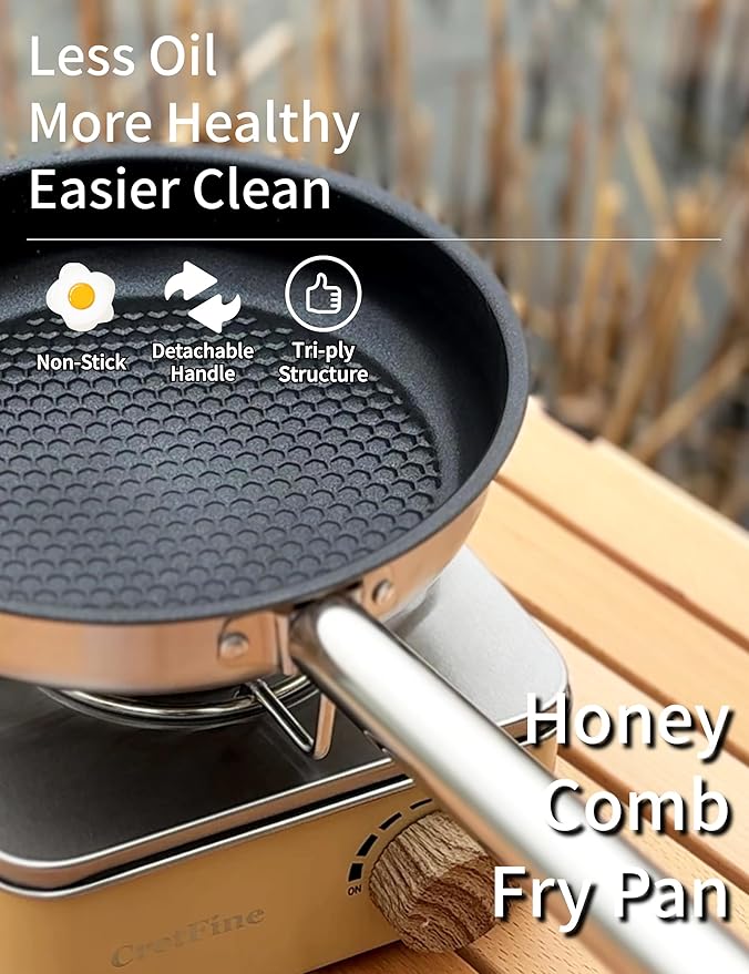 CampPro Camp Cooking Set for 4-8, Stainless Steel Camping Cookware Set, Camping Equipment with