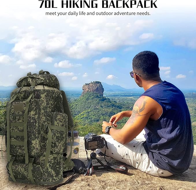 Hiking Backpack for Men 70L/100L Camping Backpack Military Rucksack Molle 3 Days Assault Pack for