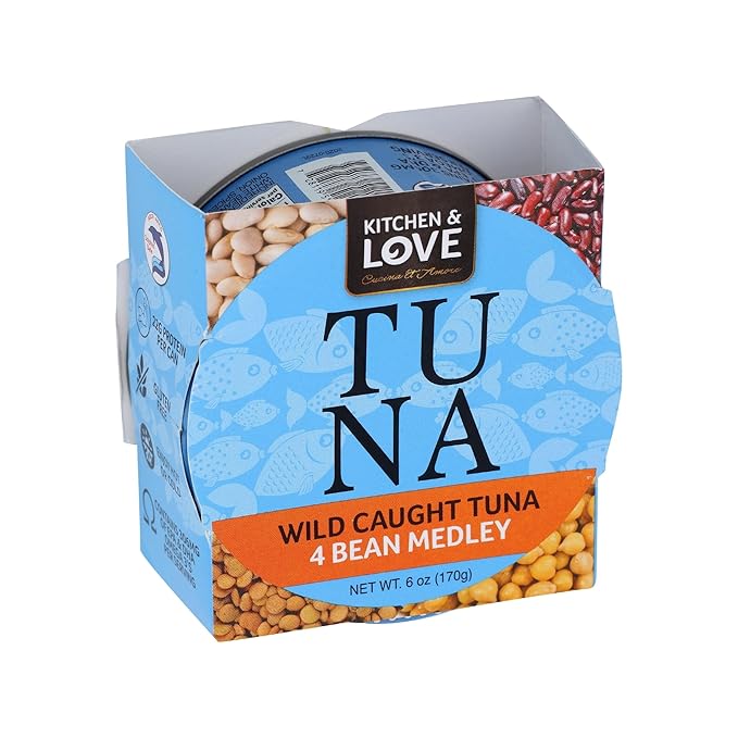 Kitchen & Love Wild Caught Skipjack Tuna with Lentils, Red Beans, White Beans & Chickpeas in Olive