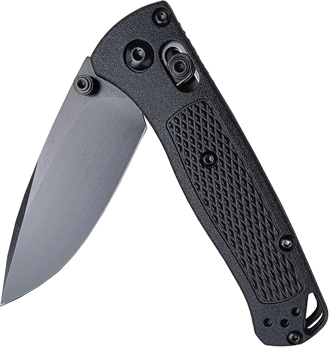 HUAAO Mini Folding Pocket Knife, Plain Edge, Thumb Stud Manual Open, Glass Reinforced Nylon Grivory
