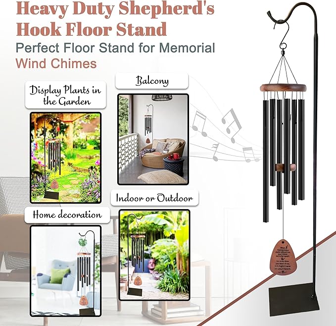 The Wind Chime CO 60" Adjustable Heavy Duty Shepherd's Hook Floor Stand Garden Hook for Outdoor