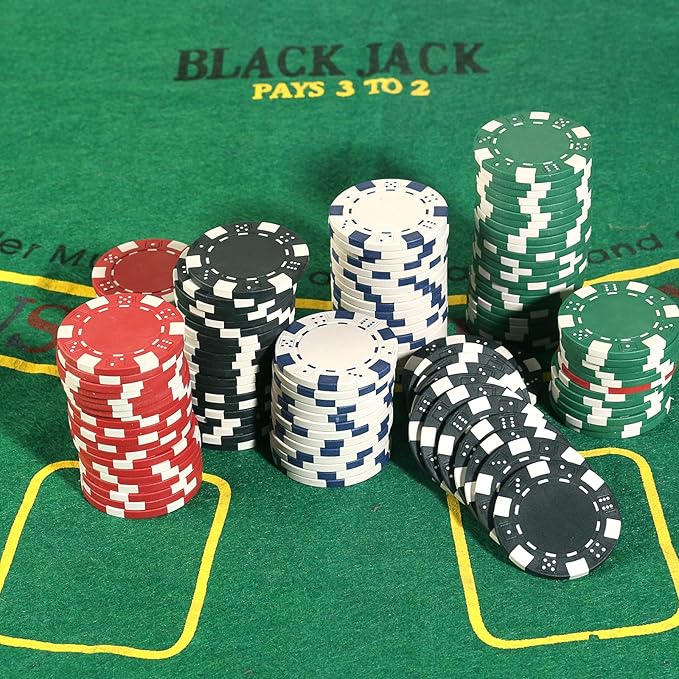 200Pcs Poker Chips Set for Texas Holdem,Blackjack, Tournaments with Aluminum Case,2 Decks of Cards