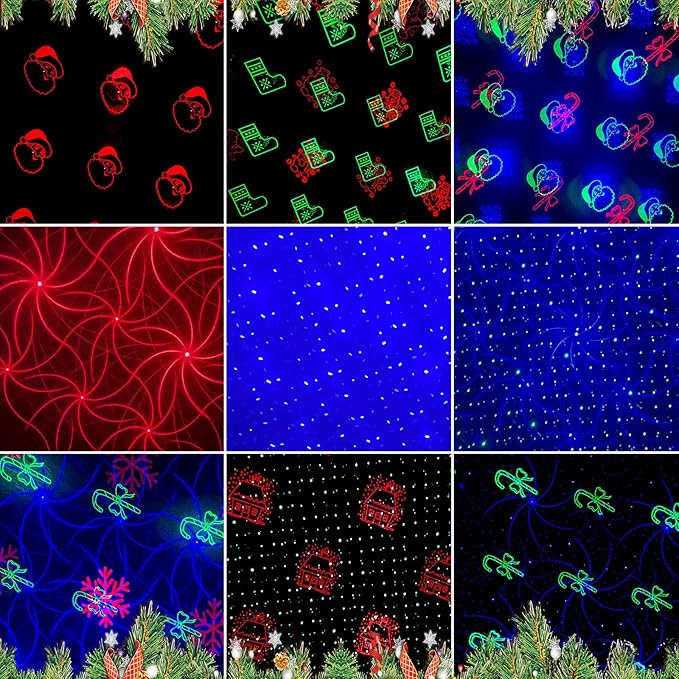 Laser Christmas Projector Lights Outdoor, 3 Colors RGB Christmas Laser Lights Outdoor Waterproof