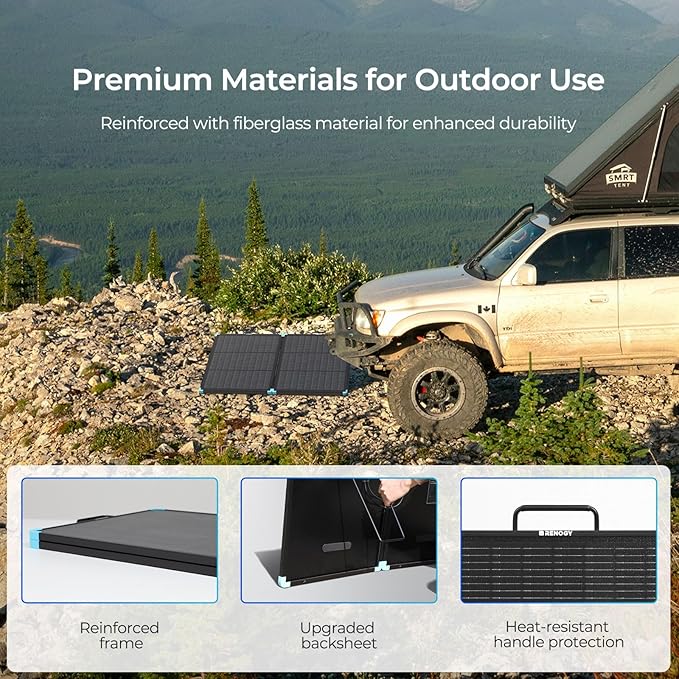 Renogy 100W Portable Solar Panel Suitcase, 25% High Efficiency N-Type Foldable Solar Charger for