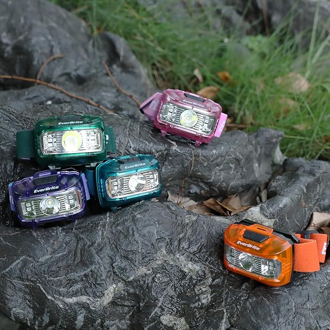 EverBrite Headlamp, 5 Pack Kids Headlamp with Red Light and Memory Function, Head Lamp for Adults