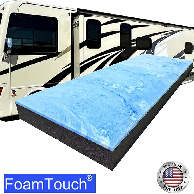FoamTouch 4" Height x 48" Width x 72" Length Camper/RV bunk Mattress with Gel Memory Foam -No Cover
