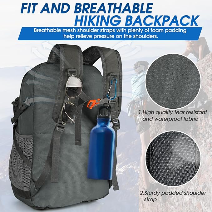 IGOLUMON Hiking Backpack 40L Packable Lightweight Camping Backpack Men Women Waterproof Hiking