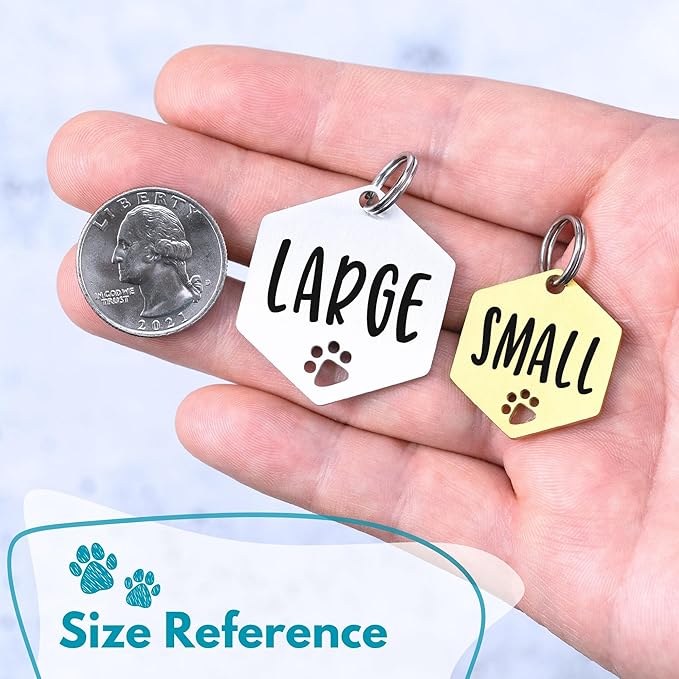 Ultra Joys Dog Tags Personalized for Pets - Hollow Paw Custom Pet ID Tag - Engraved Dog Tag for