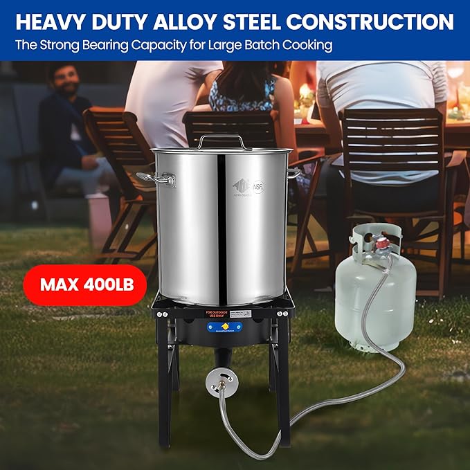 ARC Advanced Royal Champion ARC Propane Burner, 200,000 BTU Propane Stove with 0-20 PSI Regulator