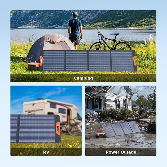 220 Watt Portable Solar Panel for Power Station,Hurricane Preparedness Items,18.6V Foldable Solar