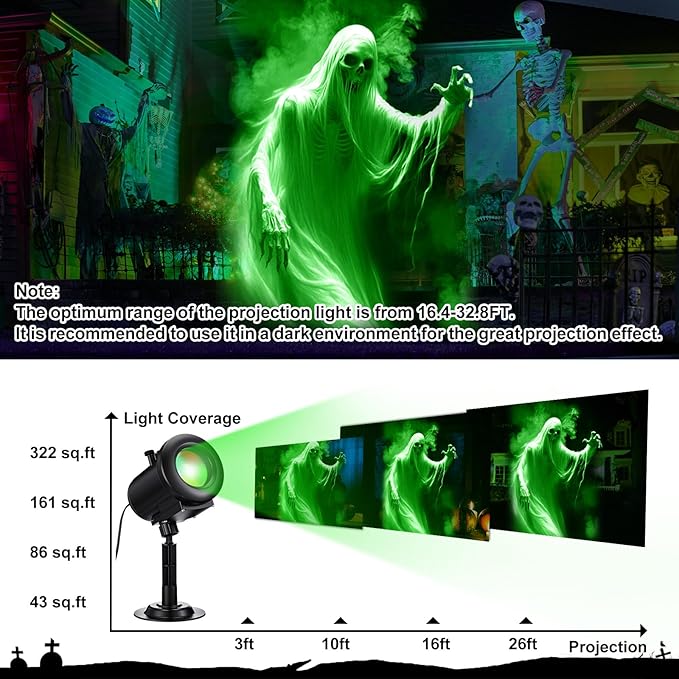 12 in 1 Halloween Projector Outdoor Decorations Christmas Projector Lights HD Patterns, 3D Effect