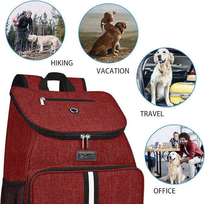 BAGLHER丨Dog Travel Bag, Airline Approved Pet Supplies Backpack, Dog Travel Backpack with 2 Silicone