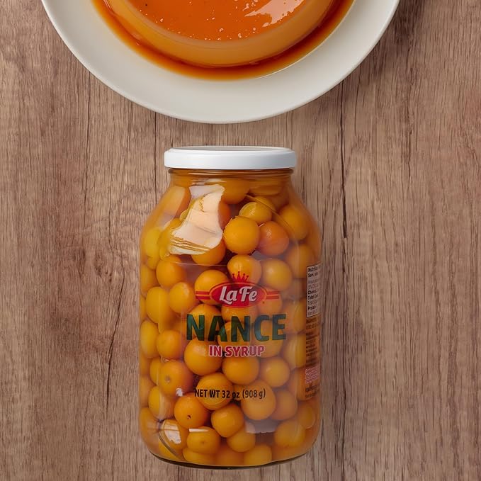La Fe Conserva Nance in Syrup - Nance Fruitas, Latin American Tropical Fruit, Preserved Exotic