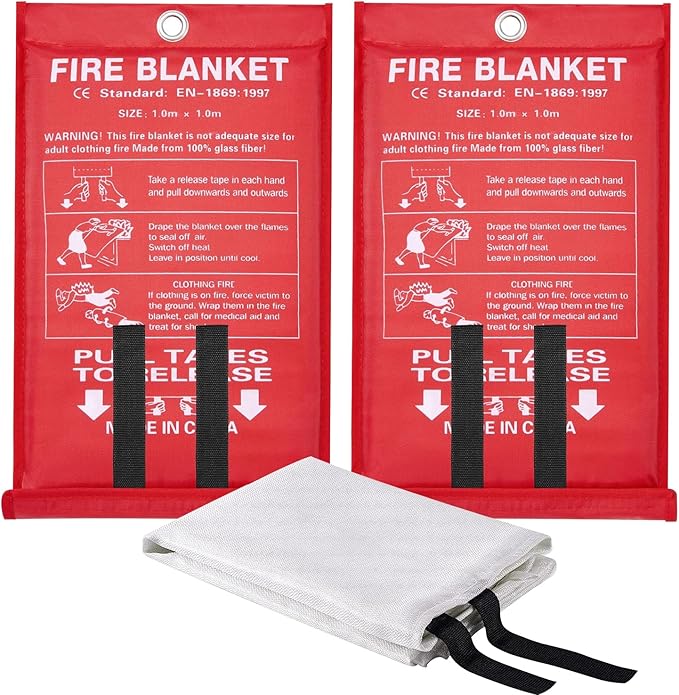 Emergency Fire Blanket - 2 Pack, Fire Suppression Blanket for Home and Kitchen, 40??x 40??