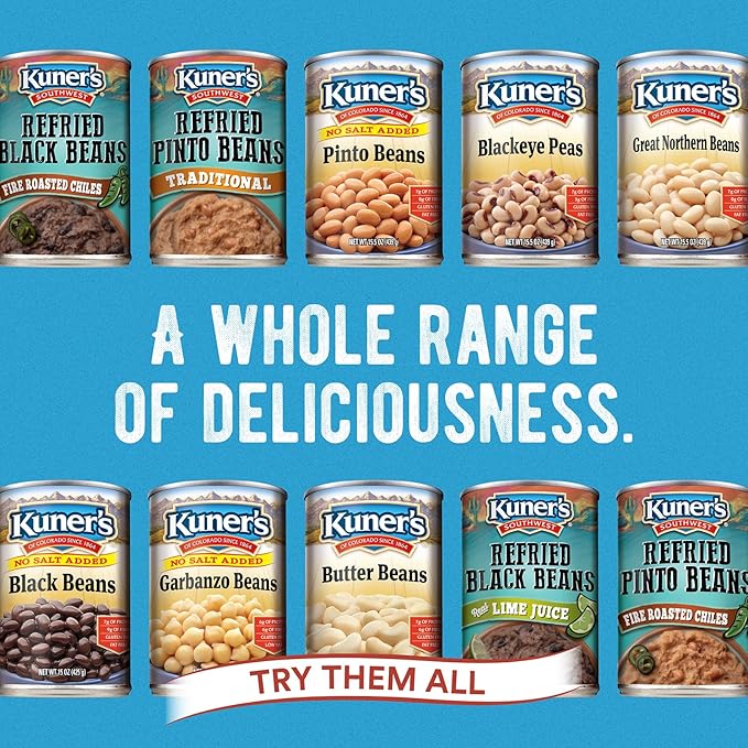 Kuner?™s No Salt Added Canned Kidney Beans with FREE Chili Seasoning Mix, Plant Protein and Fiber