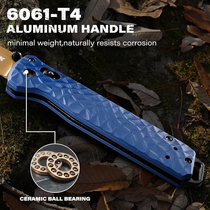 RBLACK Folding Knife with 3.39'' 154CM Steel Tanto Blade, Pocket Knife for Men Women Gifts, Axis