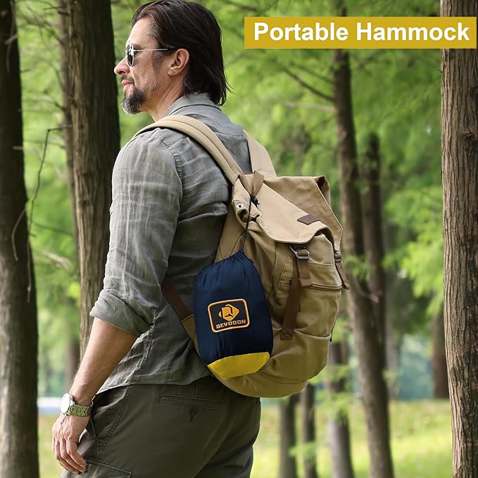 Camping Hammock with Net,Travel Portable Lightweight Hammocks with Tree Straps and Solid D-Shape