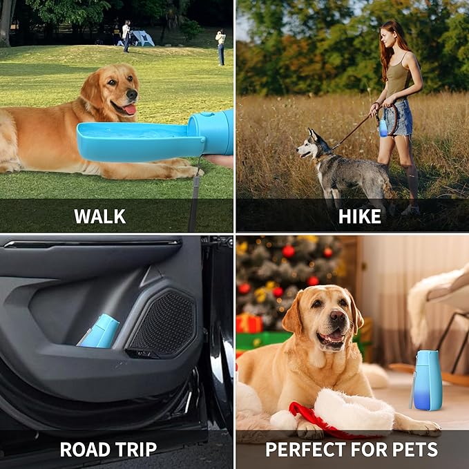 Dog Water Bottle, Travel Puppy Water Bowl, Leak Proof Portable Puppy Water Dispenser, Foldable Dog