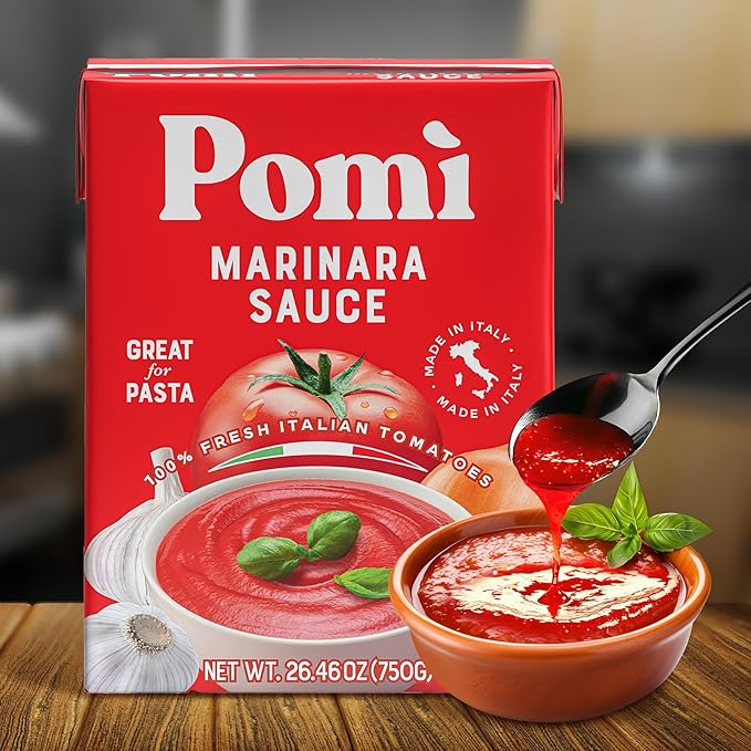 Pomì Marinara Sauce 26.46oz (Pack of 12) - Made in Italy - Non-GMO & Gluten-Free - Creamy, Velvety