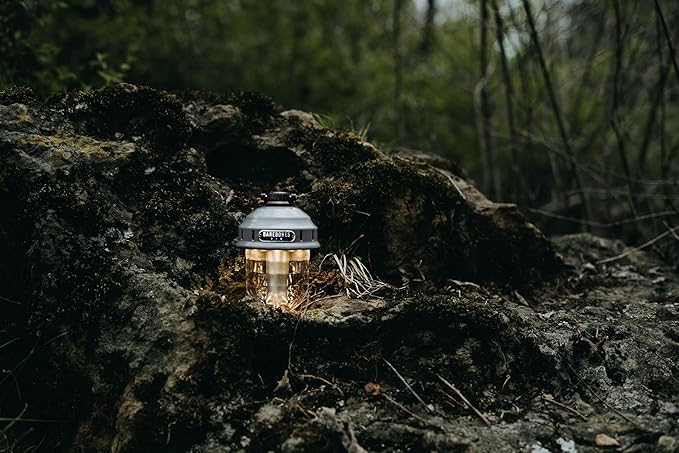 Barebones Beacon Hanging Light ??State Grey, Rechargeable LED Camping Lantern with Adjustable