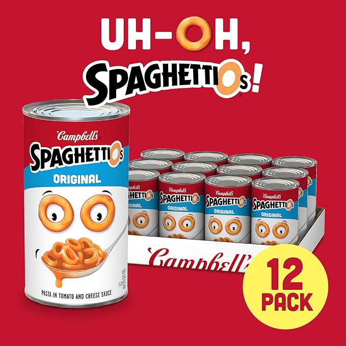 SpaghettiOs Original Canned Pasta, Healthy Snack for Kids and Adults, 22.4 OZ Can (Pack of 12)