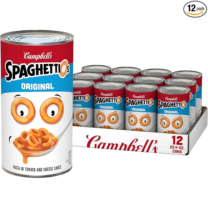 SpaghettiOs Original Canned Pasta, Healthy Snack for Kids and Adults, 22.4 OZ Can (Pack of 12)