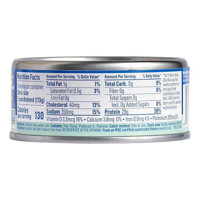Sea Tales Solid White Albacore Canned Tuna in Water - 100% Pole & Line Wild Sustainably Caught