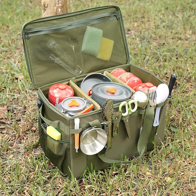 Tactical Camping Storage Bag - 46L Utility Tote Bag Trunk Organizer (Army Green)
