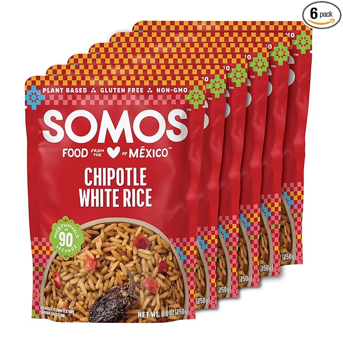 SOMOS Chipotle White Rice - Gluten Free, Vegan, Non-GMO & Microwavable - Authentic Mexican Flavor