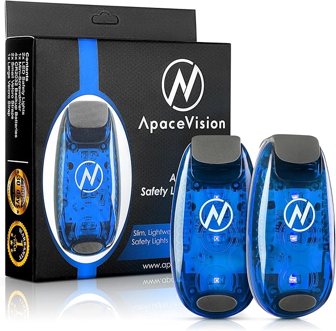 LED Safety Light (2 Pack) - Clip On Strobe/Running Lights for Runners, Dog, Bike, Walking, Boat