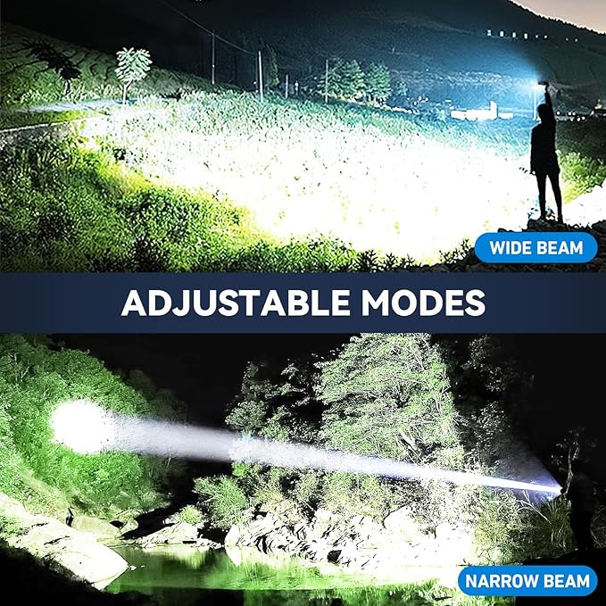 Rechargeable Flashlights High Lumens 3 Packs, 99,000 Lumens Super Bright LED Flashlight with 5