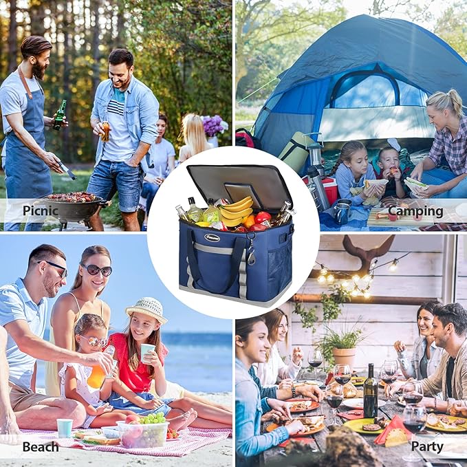 Maelstrom Collapsible Soft Cooler Bag, 24/30/60/75 Cans Beach Cooler, Ice Chest, Leakproof &