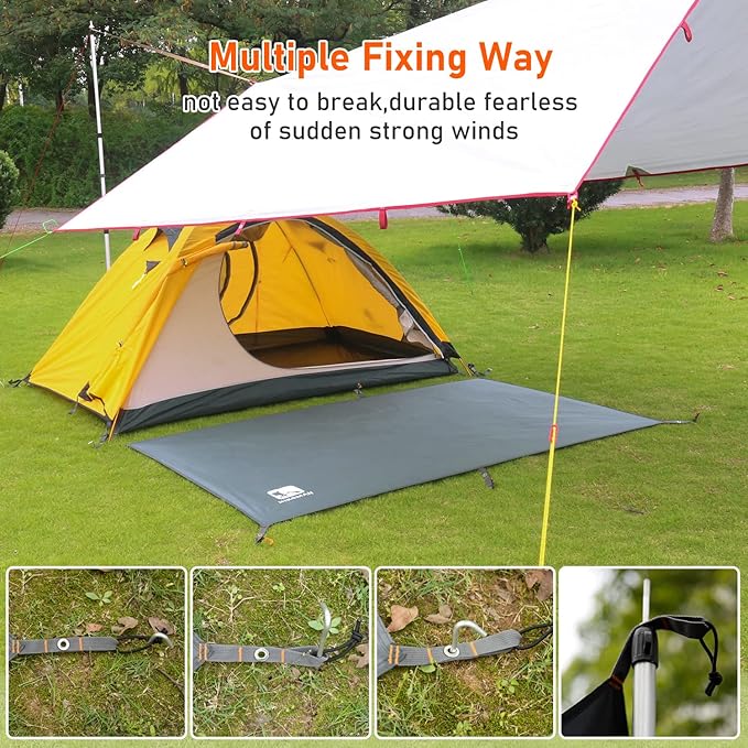 Hikeman Tent Footprint - Waterproof Camping Tarp, Heavy Duty Tent Floor Saver, Ultralight Ground