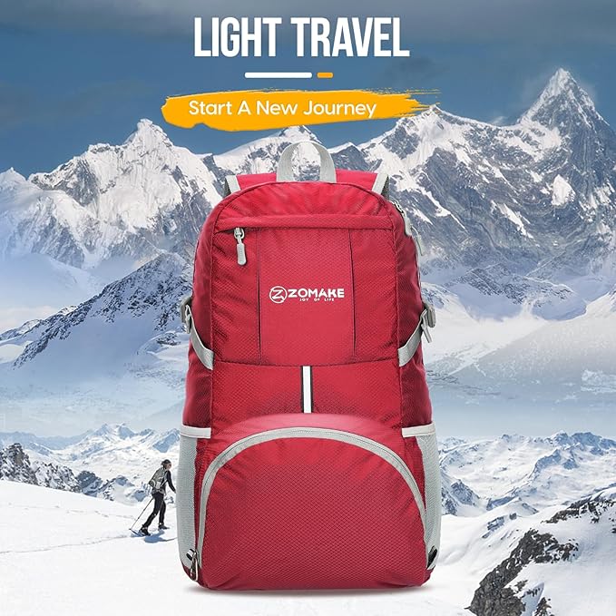 ZOMAKE Lightweight Packable Backpack 35L, Light Foldable Backpacks Water Resistant Collapsible