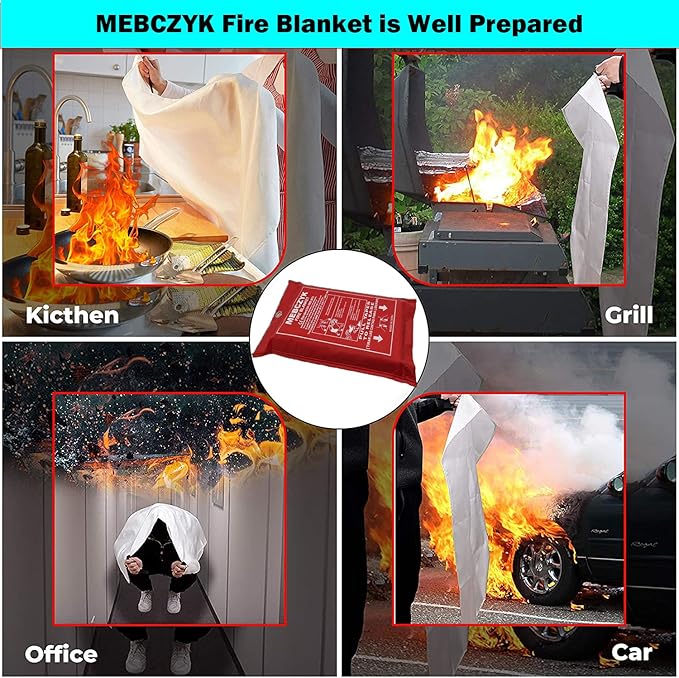 Fire Blanket Kitchen Emergency Blankets with Silicone Coating.Fireproof Blanket Fire Blanket for