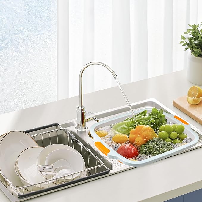 Collapsible BBQ Prep Tubs with Lids, Grill Cutting Board, Camping Sink with Drainage Hole for Meal