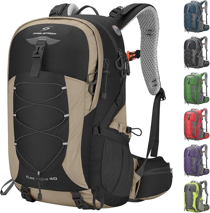 Maelstrom Hiking Backpack,Camping Backpack,40L Waterproof Hiking Daypack with Rain
