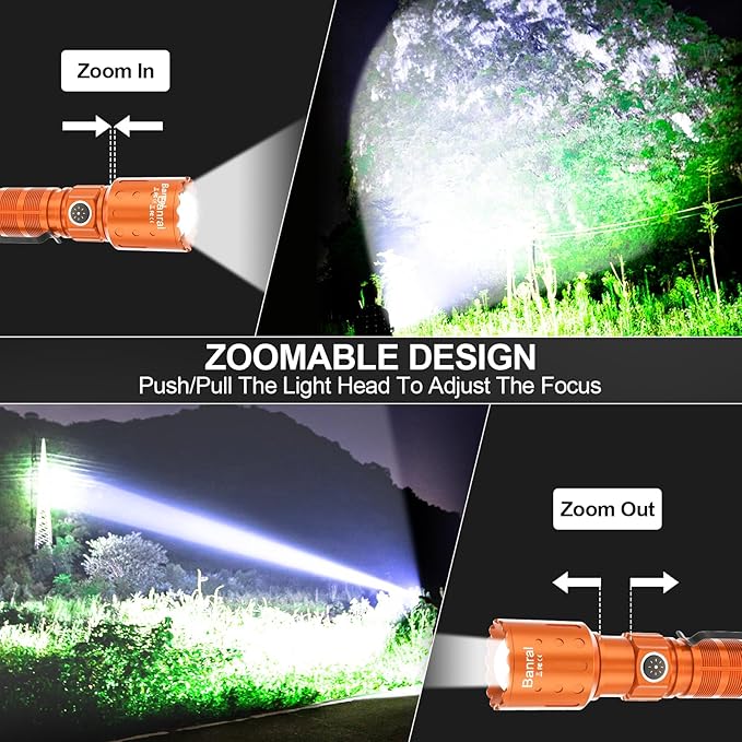 Flashlights High Lumens Rechargeable, Super Bright Long Range Small Powerful Flashlight, 6 Modes