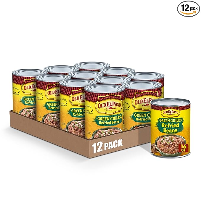 Old El Paso Green Chiles Refried Beans, 16 oz. (Pack of 12)