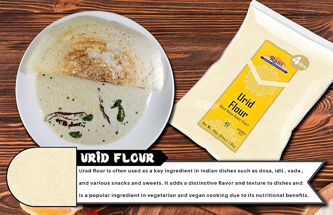Rani Urid/Urad Flour (Black Matpe Beans Flour) 64oz (4lbs) 1.81kg Bulk ~ All Natural | Vegan |