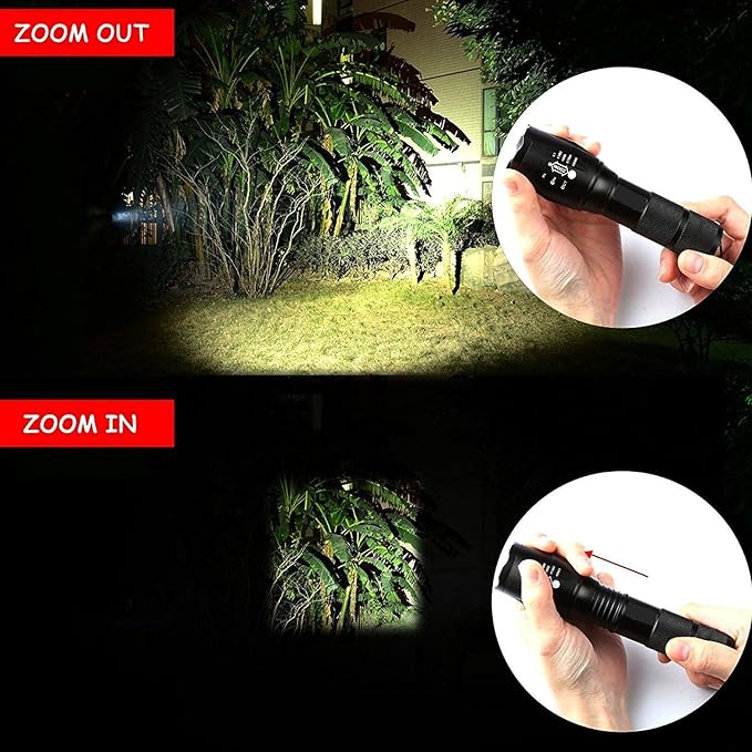 Military Grade 5 Mode High Lumens Tactical Led Waterproof Flashlight,4-Pack