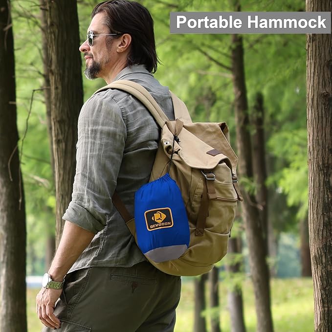 Camping Hammock with Net,Travel Portable Lightweight Hammocks with Tree Straps and Solid D-Shape