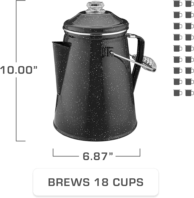 COLETTI Classic Percolator Coffee Pot — Camping Coffee Percolator, Campfire Coffee Pot – Camping