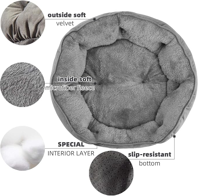 Asvin Medium Dog Bed for Medium Dogs, Cat Beds for Indoor Cats, Pet Bed for Puppy and Kitty, Extra