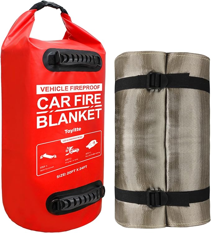 Car Fire Blanket, Large Emergency Fire Extinguisher Blanket for Electric/Fuel Vehicle Accidents