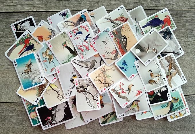 Awesome Birds Playing Cards (Poker Deck 54 Cards All Different) Vintage Antique Japanese Engraving
